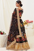 Satin Black Lehenga With Zari Embroidery