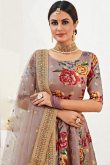 Satin Dusty Pink Lehenga With Digital Print 