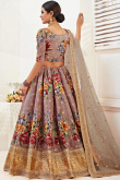 Satin Dusty Pink Lehenga With Digital Print 