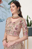 Satin Light Mauve Bridesmaid Wear Lehenga