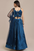 Satin Peacock Blue Lehenga