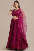 Satin-Silk Dark Pink Lehenga
