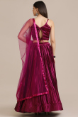 Satin-Silk Dark Pink Lehenga