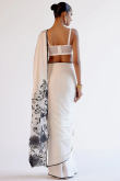 Satin White Saree with Resham Work for Navratri 