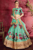 Sea Green Banglori Silk Lehenga with Banglori Silk Choli