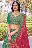 Sea Green Silk Blend Lehenga with Woven Zari Work for Mehndi