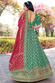 Sea Green Silk Blend Lehenga with Woven Zari Work for Mehndi