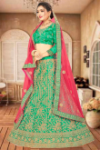Sea Green Silk Embroidered Lehenga