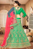 Sea Green Silk Embroidered Lehenga