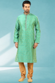 Seafoam Green Jacquard Fancy Kurta Pajama
