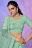 Seafoam Green Sequins Embroidered Party Wear Lehenga 