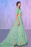 Seafoam Green Sequins Embroidered Party Wear Lehenga 