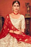 Sequins Embroidered Art Silk Light Beige Lehenga