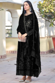 Sequins Embroidered Georgette Black A Line Anarkali Suit