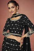 Sequins Embroidered Georgette Black Anarkali Suit