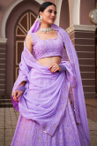 A Line Lehenga in Georgette Lavender Purple for Party 