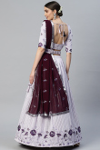 Georgette Lavender Purple Party Wear Lehenga with Resham Work