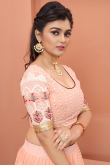 Lehenga in Salmon Peach Georgette for Party Wear