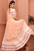 Lehenga in Salmon Peach Georgette for Party Wear