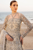 Sequins Embroidered Light Beige Floor Length Net Gown