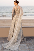 Sequins Embroidered Light Beige Floor Length Net Gown