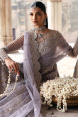 Sequins Embroidered Light Purple Floor Length Net Gown