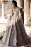 Sequins Embroidered Light Purple Floor Length Net Gown