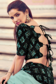 Sequins Embroidered Lycra Dark Black Lehenga