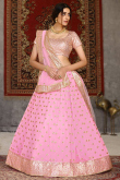 Sequins Embroidered Net Carnation Pink Lehenga