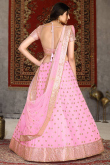 Sequins Embroidered Net Carnation Pink Lehenga