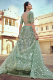 Sequins Embroidered Net Dusty Bridesmaid Wear Green Lehenga