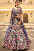 Sequins Embroidered Net Indigo Blue Lehenga
