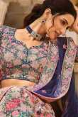 Sequins Embroidered Net Indigo Blue Lehenga