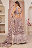 Sequins Embroidered Net Mauve Taupe Mauve Lehenga