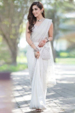 Sequins Embroidered Net Party Wear White Saree
