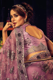 Sequins Embroidered Net Ultra Pink Saree