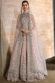 Sequins Embroidered Pale Pink Floor Length Net Gown