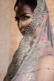 Sequins Embroidered Pale Pink Floor Length Net Gown
