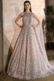 Sequins Embroidered Pale Pink Floor Length Net Gown