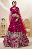 Sequins Embroidered Rani Pink Lehenga
