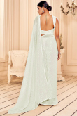 Sequins Georgette White Party Wear Saree