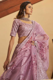 Sequins Work Embroidered Art Silk Dusty Pink Lehenga
