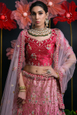 Silk Blend Light Pink Lehenga with Zari Work for Wedding 