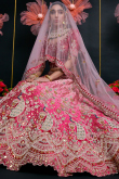 Silk Blend Light Pink Lehenga with Zari Work for Wedding 