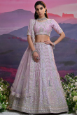 Silk Blend Light Purple Lehenga with Dori Work for Wedding 