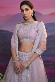 Silk Blend Light Purple Lehenga with Dori Work for Wedding 