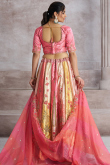 Silk Blend Multi Color Embroidered Panelled Style Lehenga