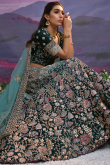 Silk Blend Teal Green Lehenga with Dori Work for Mehndi