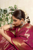Silk Broad Border Dark Pink Weaved Zari Saree 