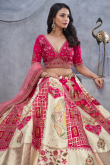 Silk Cream Beige Bridesmaid Wear Lehenga with Dori embroidery